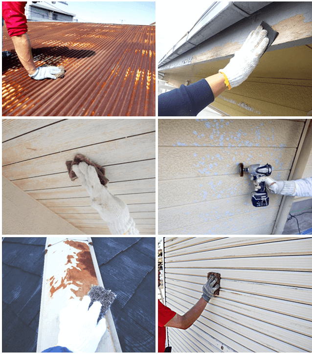 外壁塗装のケレン作業